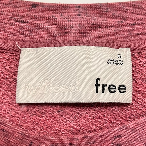 Aritzia Wilfred French Terry Cropped Sweatshirt Womens Size Small Heathered Pink - Picture 6 of 8